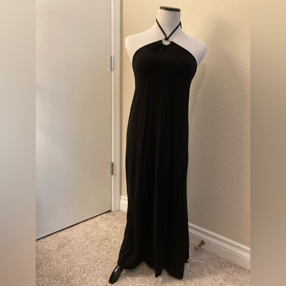 Old Navy Black Halter Maxi Dress